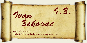 Ivan Bekovac vizit kartica